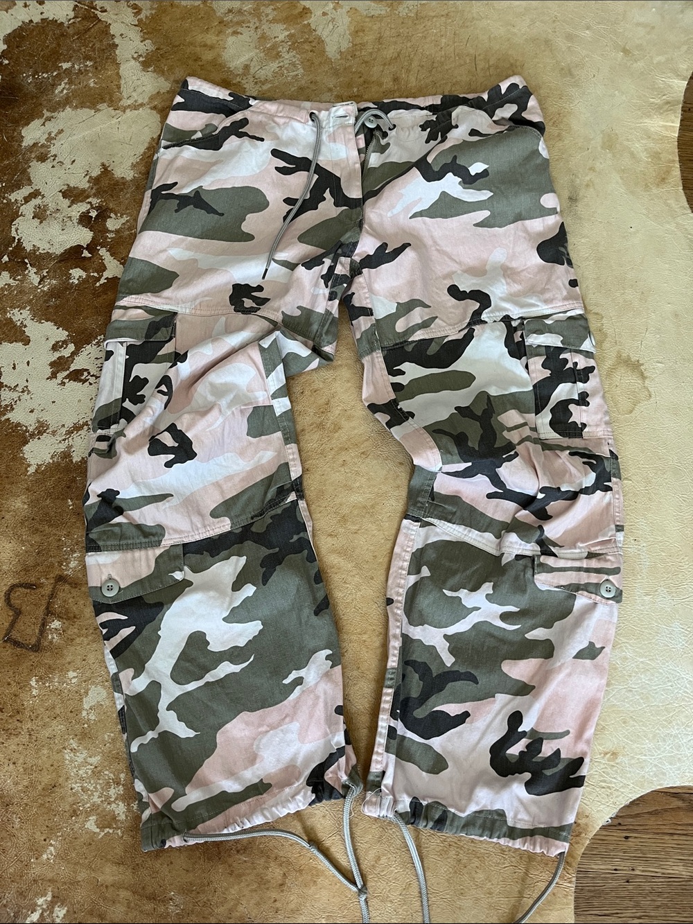 Rothco Pink & Green Camo Wide Leg Cargo Pants